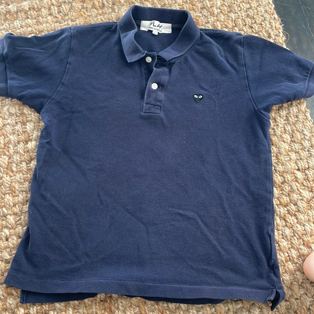 Comme De Garçon Play navy polo
